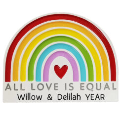 All Love is Equal Rainbow Personalized Christmas Ornament - Custom Lesbian Gay Bisexual Trans Queer Ornament - Gift for Loved Ones - Personalized