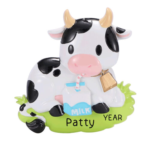 Dairy Cow Personalized Ornament - Farm Lovers Farmhouse Gift Tree Decor - Customized Milk Farm Ornament - personalized