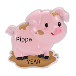 Pig in Mud Personalized Ornament - Cute Pig Customized Ornament - Farm Lover Tree Decor Gift - personalized