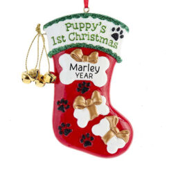 Puppy's First Christmas Personalized Christmas Ornament - Gift for Dog Mom Puppy Pet Lover - Keepsake Pet Ornament - Dog's First Christmas Ornament - New Dog Custom Gift - myornament.com