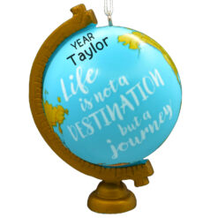 Travel Globe Personalized Christmas Ornament - Custom Keepsake Gift for Travelers World Traveler - myornament