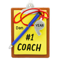 Coach Clipboard Personalized Christmas Ornament - Custom Gift for Coach Man Woman Team Sports - Website