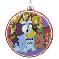 Bluey Round Flat Personalized Christmas Ornament - Gift for Kids Girl Boy Bluey Lovers - Custom Keepsake Present - myornament
