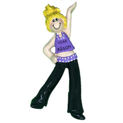 Dance Girl Blonde Personalized Christmas Ornament - Hip Hop, Salsa, Dancing Girl Christmas Gift - myornament