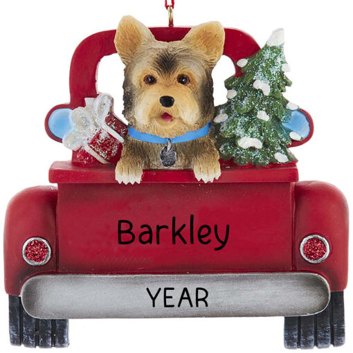 Yorkie Personalized Christmas Tree Ornament - Puppy's First Christmas - Holiday Traditions Gift - myornament